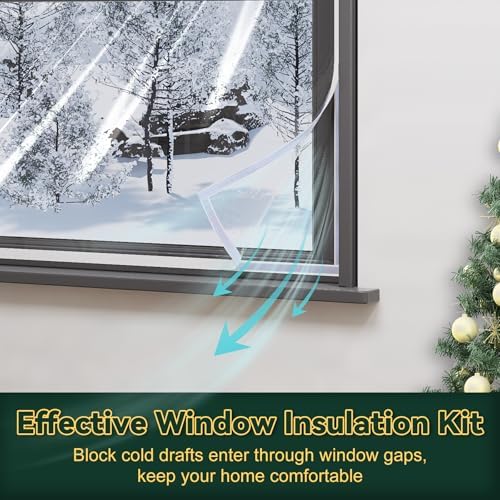Flehomo 79 x 79 Inch Window Insulation Kit, Adjustable Window Film - Image 5