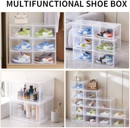 Shoe Boxes Set of 8, Stackable Large Shoe Organizer - Image 4