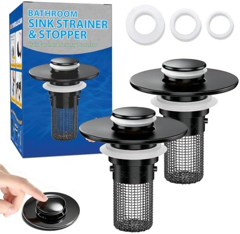 Bathroom Sink Drain Strainer, Pop-Up Bathroom Sink Stopper by YourSimplifiedHome