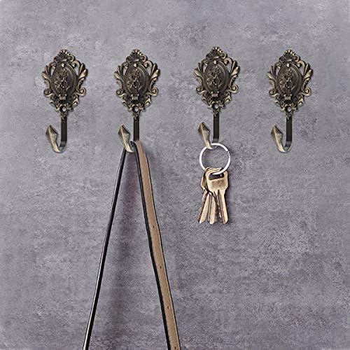 Curtain Holdbacks Small Lightweight Hooks, Vintage Bronze Rose Pattern | 4 Pack - Image 5