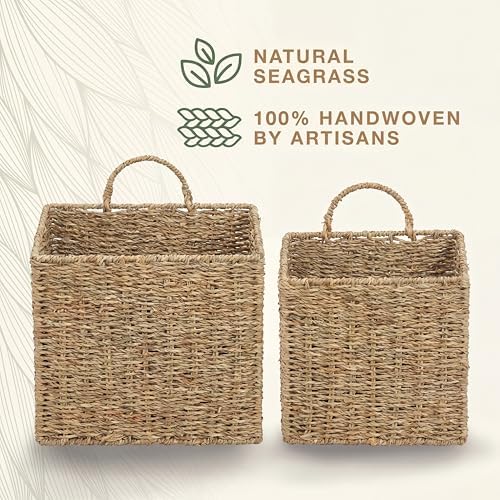 84ECO Set of 2 Seagrass Hanging Baskets - Image 6