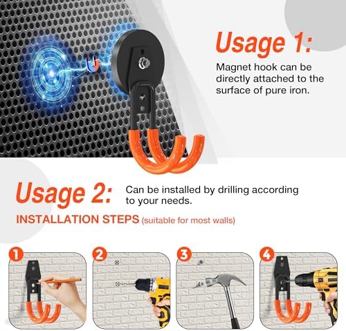 3 PCS Magnetic Garage Storage Hooks, Strong Magnetic Hooks Heavy Duty, Large - Image 7