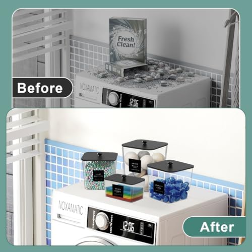 POLRAI 4 Pack Laundry Pod Containers and Dryer Sheet Holder - Image 7
