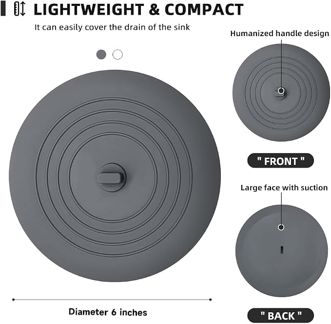 Tub Stopper 2PCS, Bathtub Drain Stopper, 6 inches Bathtub Tub Drain Cover - Image 2