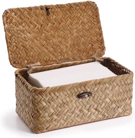 Dryer Sheet Holder, Woven Seagrass Dryer Sheets Container by Hoowen