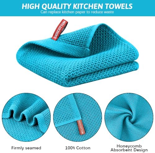 Nialnant 6 Pack Kitchen Towels, Large 100% Cotton Hand Towels, Absorbent Dish - Image 3