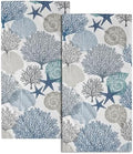Tropical Coral Hand Towels for Bathroom 2 Packs 14"x28" Sea Ocean Starfish by Granbey