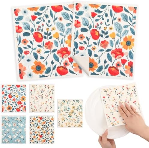 wlich 5 Pack Swedish Dishcloths, Reusable Kitchen Towels - Image 3