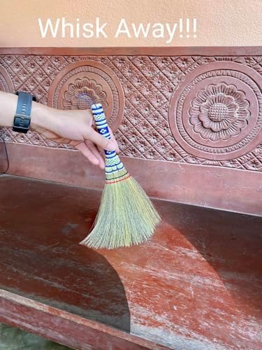 Small Corn Wisk Brush Broom 11 Inch Blue, AW038-AW0038, length 11 Inch - Image 2