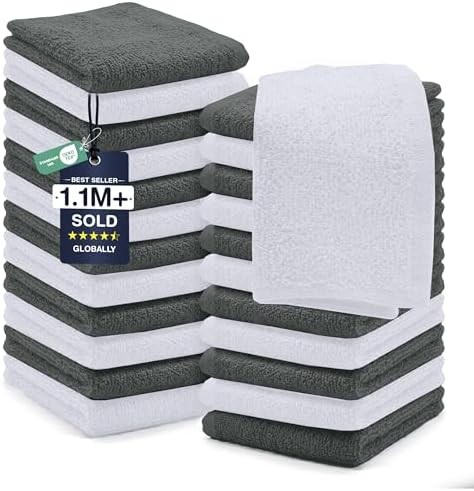 DAN RIVER 24 Pack Cotton Wash Cloths Set by DanRiver