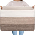 OIAHOMY Extra Large Blanket Basket, 95L Cotton Rope Woven Laundry Basket by MasterofSpaceOptimization