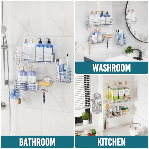 TAILI Shower Caddy Suction Cup, 3 Pack Shelves - Image 7