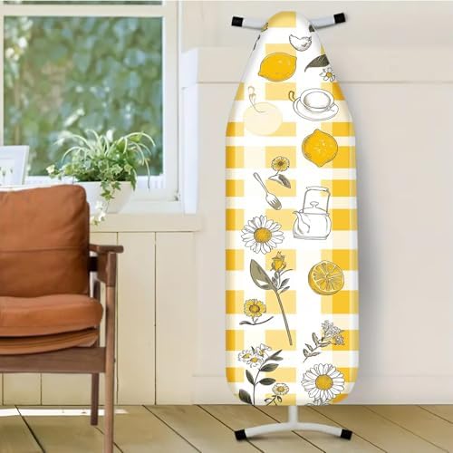 Nuxovilar Yellow Gingham Lemons Ironing Board Cover 15x54 Polyester - Image 2