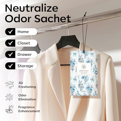 MYARO 20 Pack Linen Scented Sachets, Closet Deodorizer Car Air Freshener - Image 2