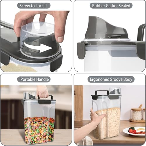 Komzon Rice Container, Airtight Rice Storage Container 10lb, Cereal Containers - Image 3
