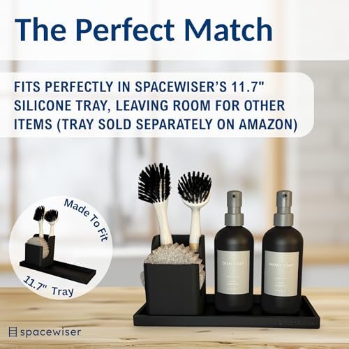 Spacewiser Silicone Sink Caddy – Sponge Dish Brush Holder - Image 5