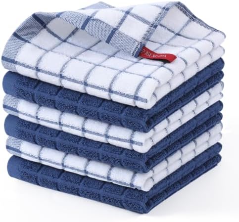 Homaxy Premium Cotton Kitchen Dish Cloths 12"x 12", 6 Pack by Homaxy