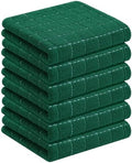 Homaxy 100% Cotton Terry Kitchen Towels, 6 Pack, Dark Green by Homaxy