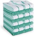 KitchenAid Albany Dishcloth 8 Pack Set, Aqua Sky/White by KitchenAid