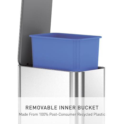 simplehuman Slim Step Can, 5L / 1.3 Gallon Compact Bathroom Trash Can, Liner - Image 7