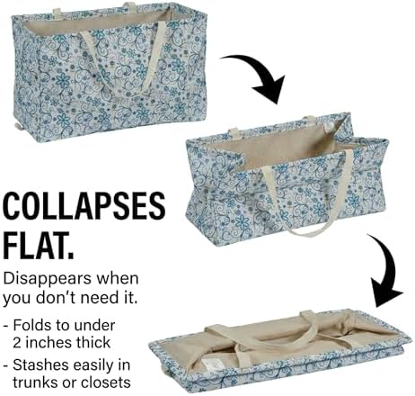 Household Essentials White and Blue Floral Krush Container All-Purpose Utility - Image 4
