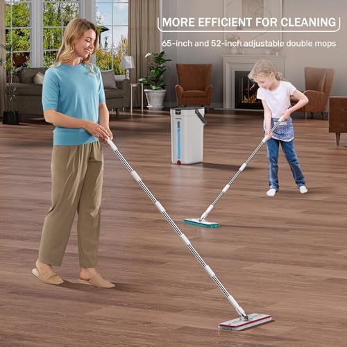 HoMettler Dual Mop and Bucket Set, Flat Mop and Bucket System - Image 6