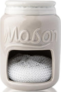 Comfify Grey Mason Jar Ceramic Sponge Holder – Farmhouse Sink Caddy by Comfify