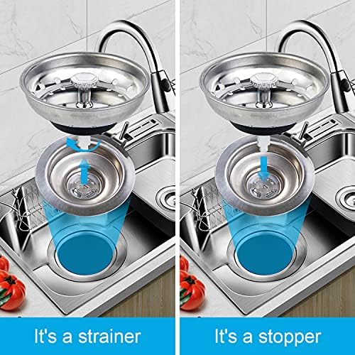 CORNERJOY 2 PCS Kitchen Sink Strainer and Stopper Combo Basket Replacement - Image 5