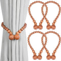 KLOGTSIND Magnetic Curtain Tiebacks, 4 Pack Wood Bead Curtain Holdbacks by KLOGTSINDDirect