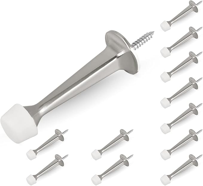 HOMOTEK 12 Pack Heavy Duty Solid Rigid Door Stop by HOMOTEK