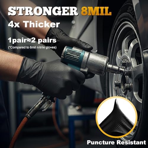 TitanFlex Heavy Duty Black Industrial Nitrile Gloves - Image 2