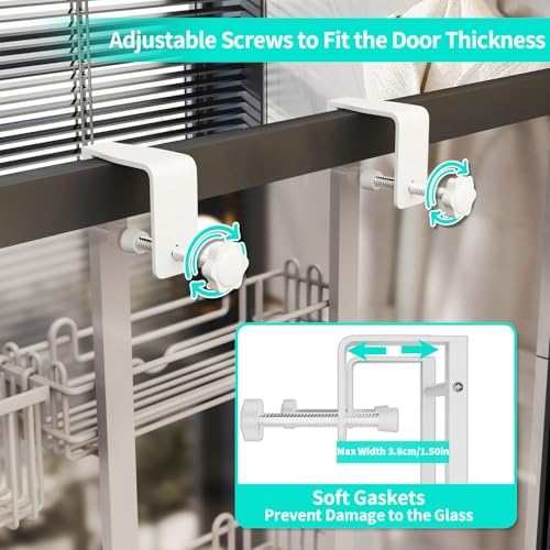 HapiRm 4 Tier Over the Door Shower Caddy, Hanging Shower Caddy - Image 3