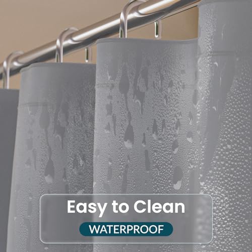 Titanker Plastic Shower Curtain Liner, 72x72 Grey Shower Liner Lightweight PEVA - Image 4