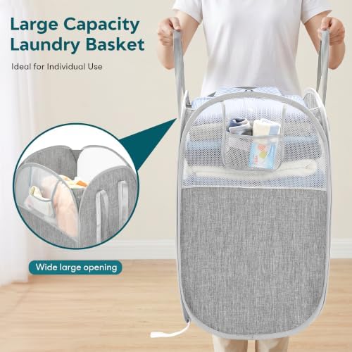 100L Large Collapsible Laundry Baskets, Tear-resistant Hampers - Image 6