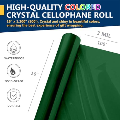 PerkHomy Clear Cellophane Wrap Roll 16" 3 Mil Thick Cellophane - Image 2
