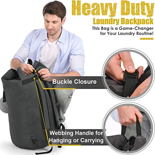 Backpack Laundry Bag, 115L Heavy Duty Extra Large College Laundry Backpack - Image 5