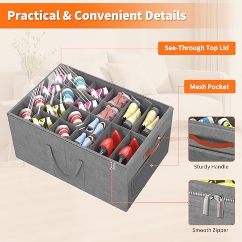 Aokeyee 2 Pack Shoe Organizer for Closet, Large Shoe Storage Box - Image 4
