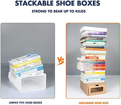 Shoe Boxes Cardboard, 12 Pack, Big Size, Waterproof, Heavy Duty, Stackable Shoe - Image 5