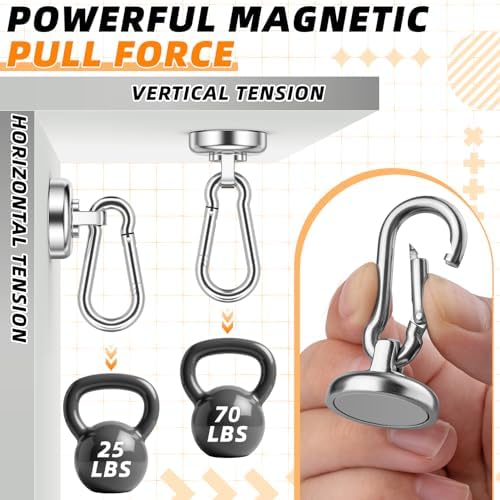 FINDMAG Magnetic Hooks for Cruise Cabins, 70 LBS Magnetic Hooks, 20 Pack - Image 7