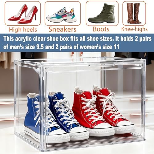 5 Pack XXX-Large Tall BootOrganizer, 17.3x13x13'' Acrylic Display Case - Image 3