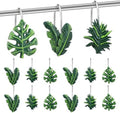 Amyhill 12 Pcs Tropical Leaf Decorative Shower Curtain Hooks Cute Green by Amyhill