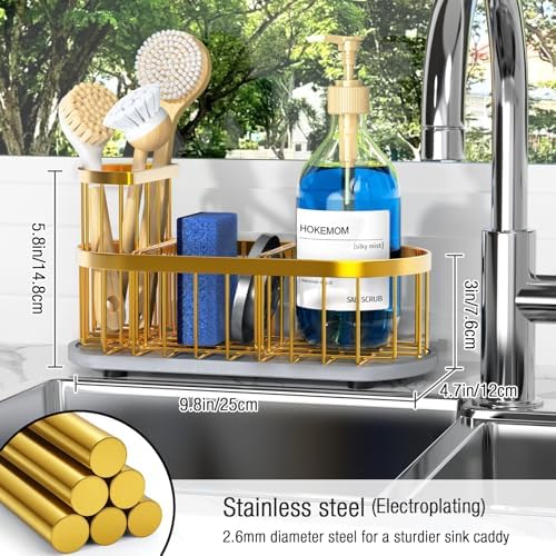 Sink Caddy Kitchen Sink Organizer, Sponge & Brush Holder, Stone Drying Mat - Image 2