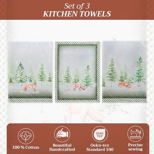 Maison d' Hermine Kitchen Towels Set of 3 Reusable 100% Cotton 27.50" x 20" - Image 2