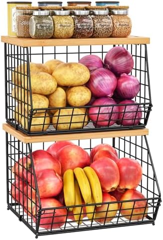 2 Set Stackable Wire Basket by Jautokerdar