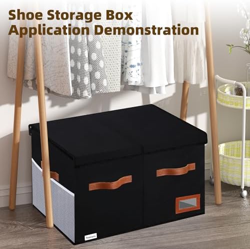 Supowin Large Shoe Organizer for Closet, Foldable Shoe Storage Bin - Image 6