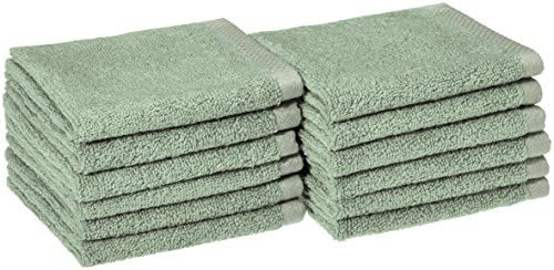 Amazon Basics Cotton Washcloths, Lightweight Quick-Dry, Comfy and Soft by AmazonBasics