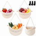 Honeydak 3 Hanging Baskets, Cotton Rope by Honeydak
