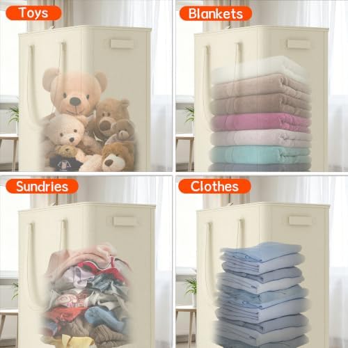 Slim Laundry Hamper with Wheels, 25 Gal Rolling Laundry Basket with lid and - Image 6