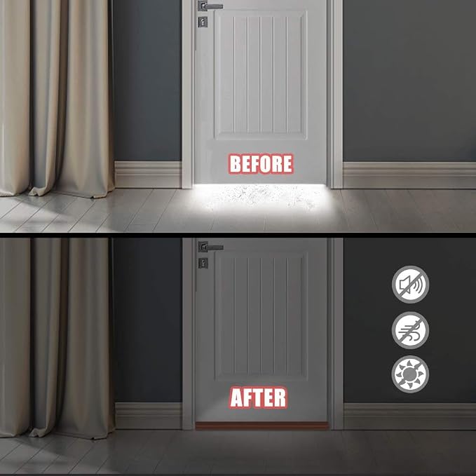 Upgraded Door Draft Stopper for Large Gap, Widened Door Sweep Seal Gap Up to - Image 5