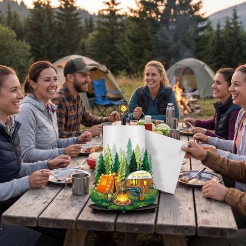 Chunful Camping Paper Towel Holder Let's Go Camping Kitchen Bathroom Decor Vbs - Image 2